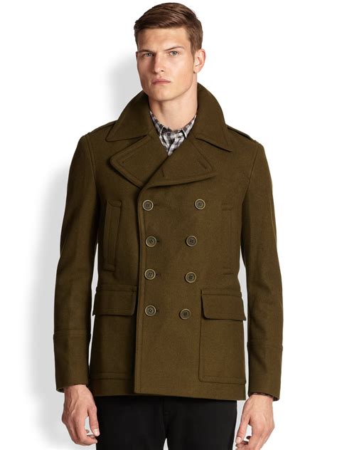 men's burberry peacoat|Burberry cashmere coat men's.